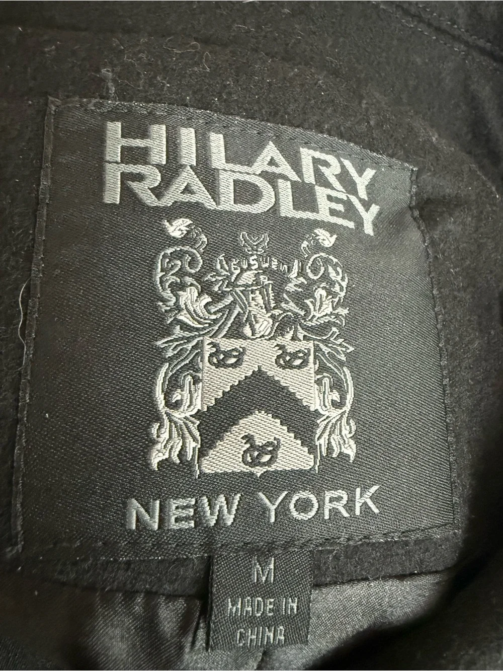 NWT Hilary Radley Black Wool Cinched Poncho Cape Coat Batwing-Sleeves Vintage M